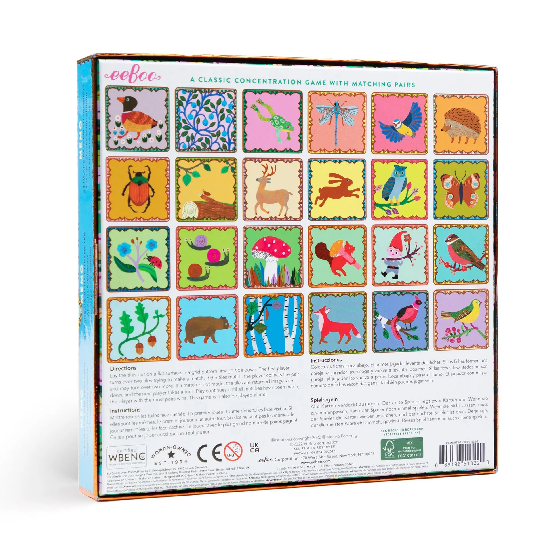 eeBoo Woodland Shiny Memory Matching Game