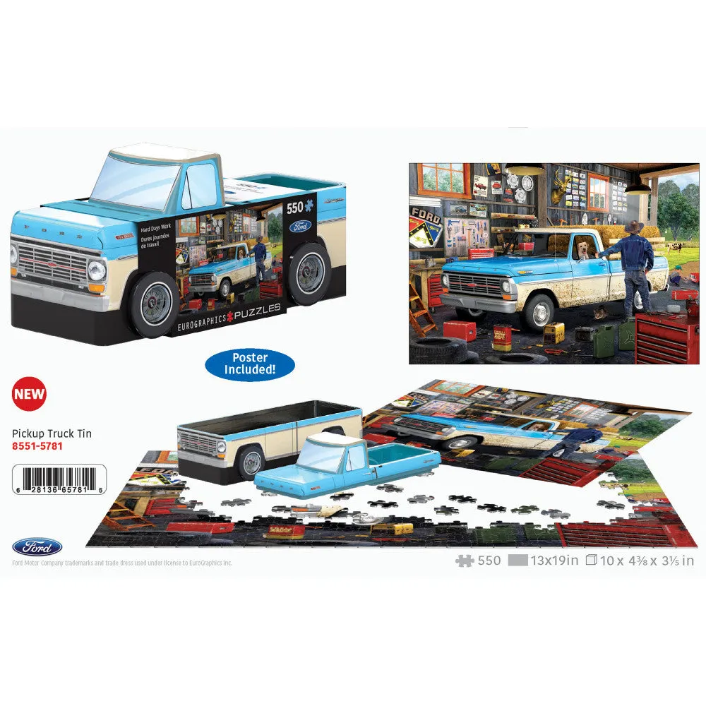 Eurographics 1967 Ford Pick-Up Truck Puzzle - 550 pc Tin Edition
