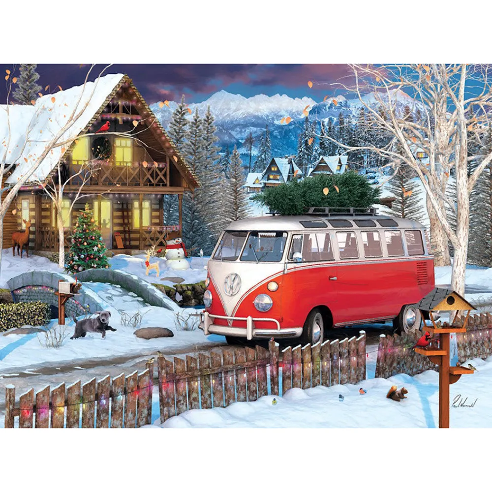 Eurographics VW Christmas Bus Tin Puzzle - 550 pc