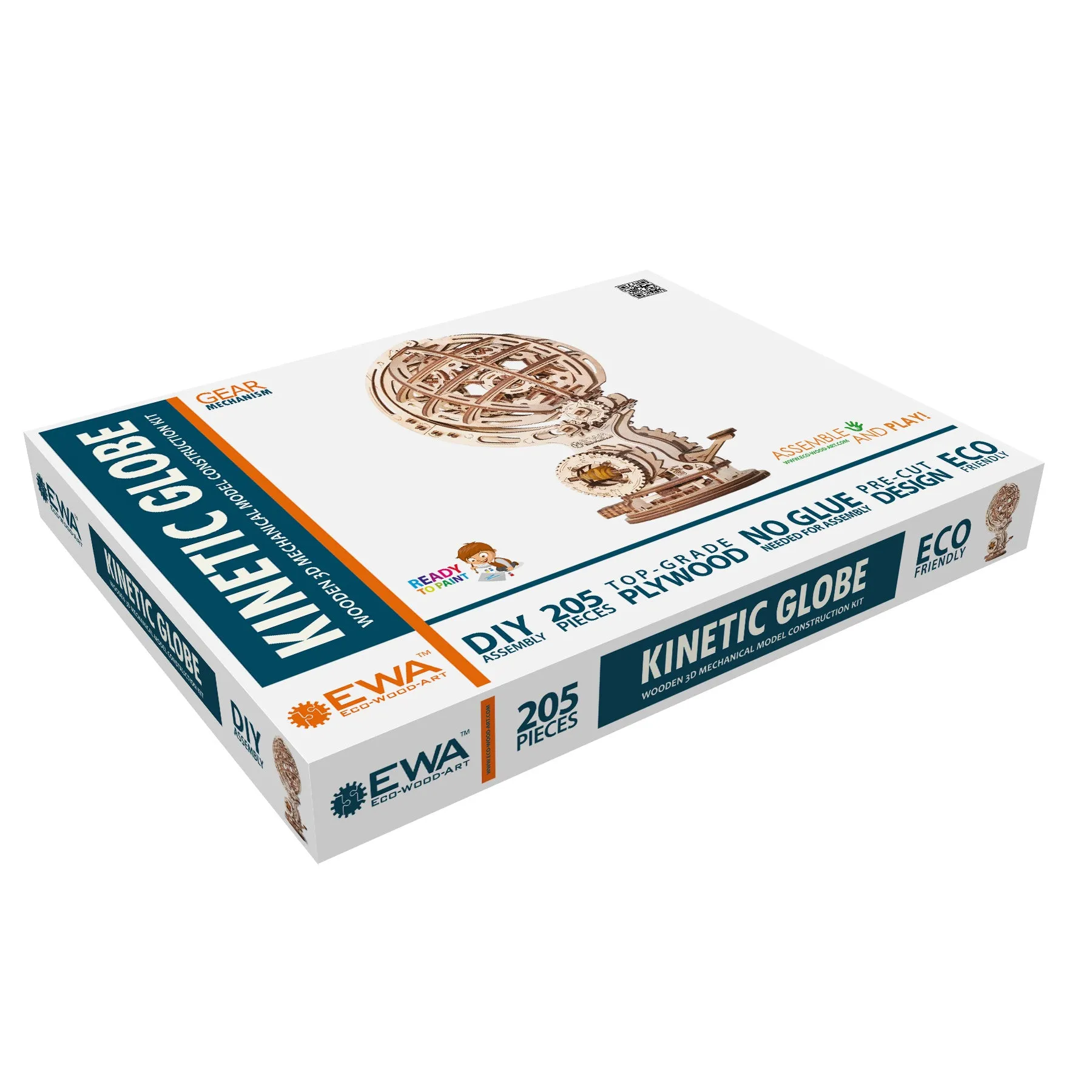 EWA Eco-Wood-Art Kinetic Globe - 3D Wooden STEM Puzzle Kit
