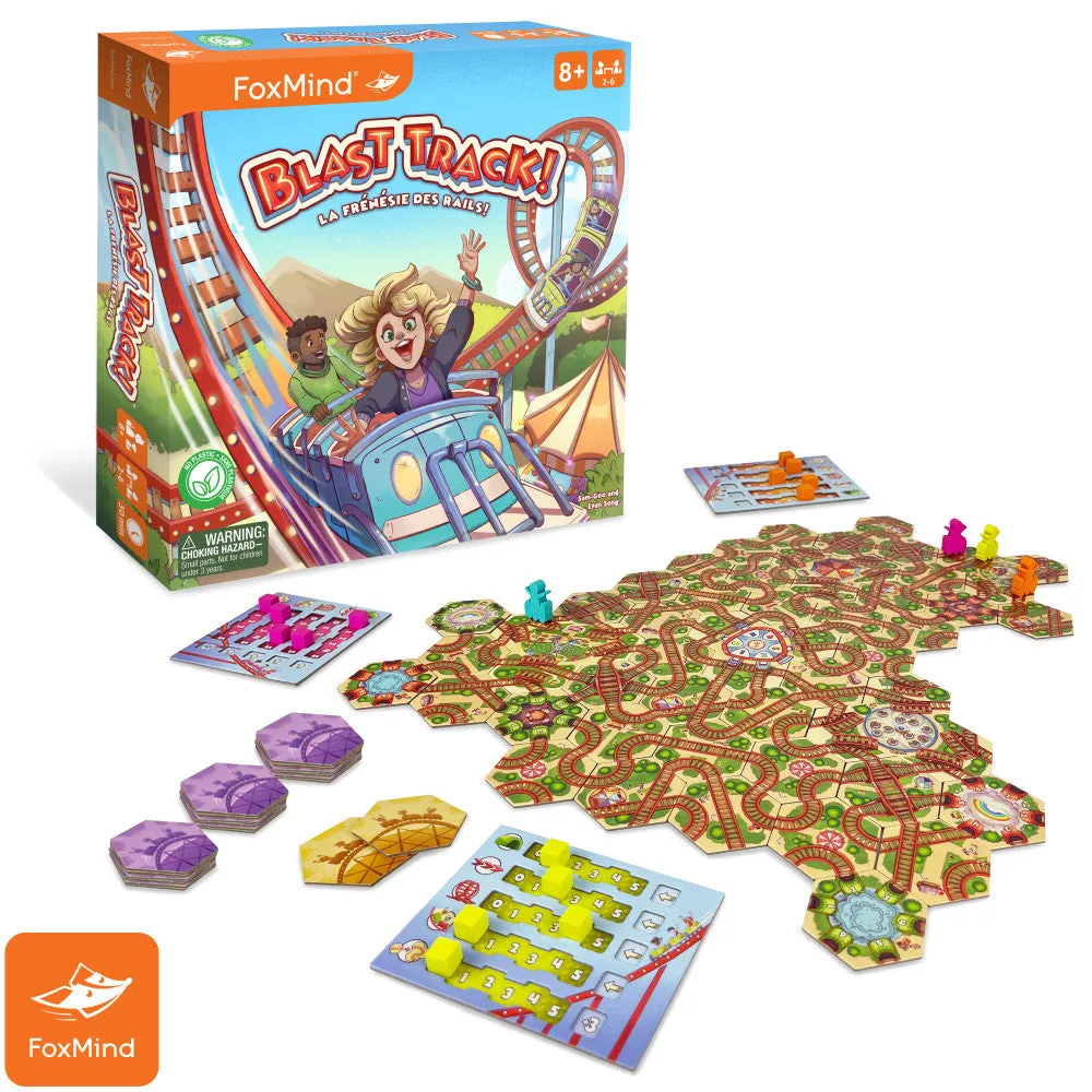 FoxMind Blast Track Roller Coaster Design Board Game, Ages 8 