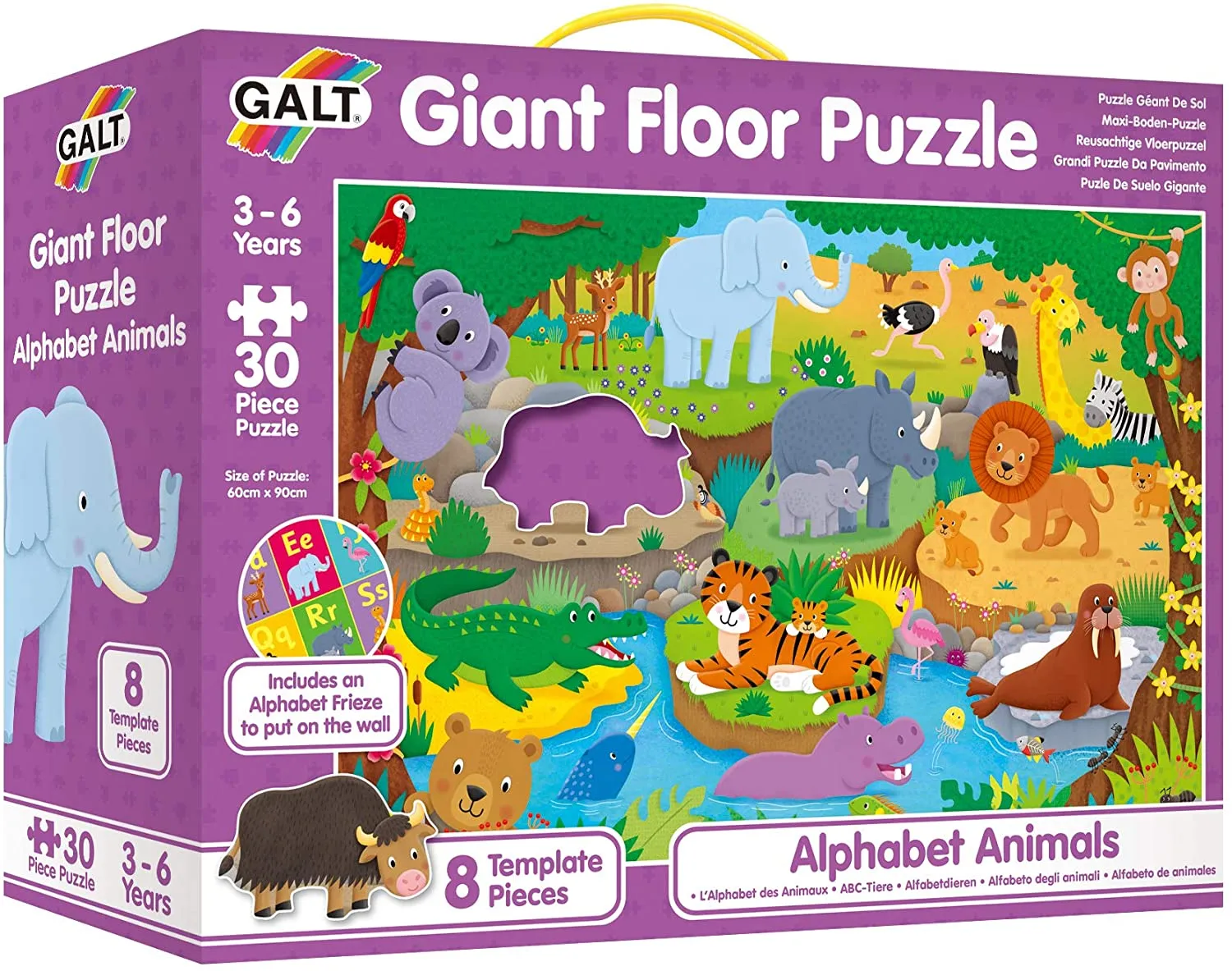 GALT 1005368 Giant Floor Puzzle - Alphabet Aniamls Wise - Kids Toys