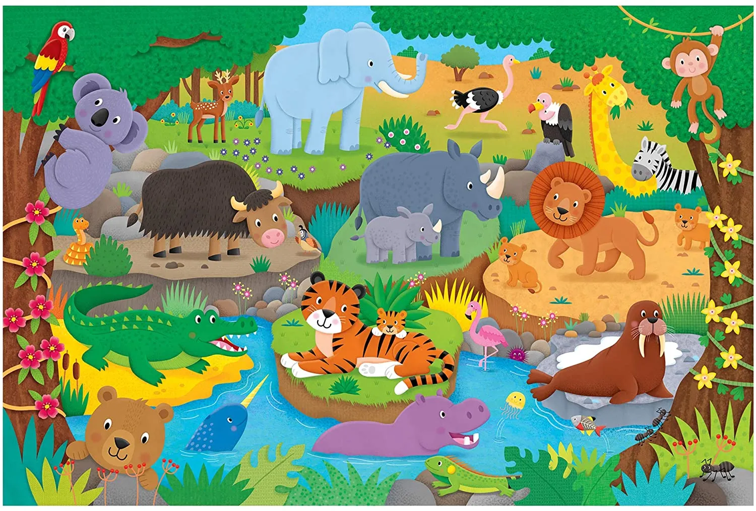 GALT 1005368 Giant Floor Puzzle - Alphabet Aniamls Wise - Kids Toys