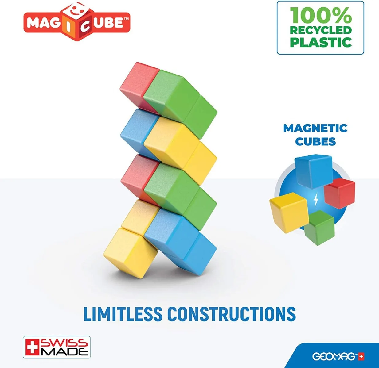 Geomag 067 MagiCube Full Color Eco Try me 16 pcs Wise - Kids Toys