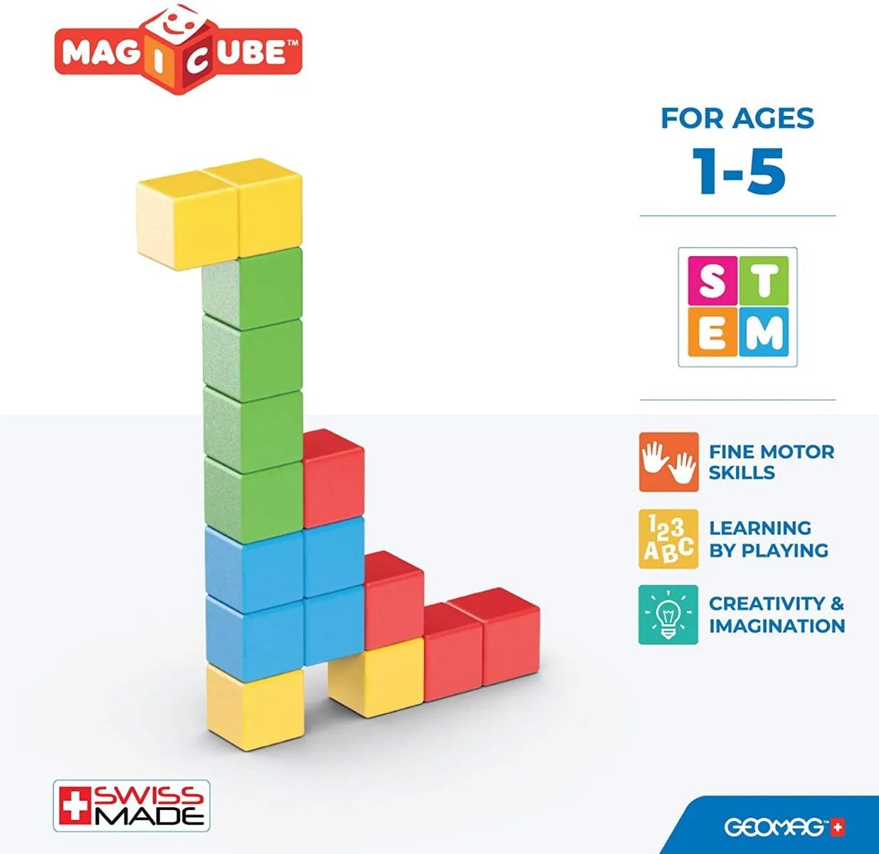 Geomag 067 MagiCube Full Color Eco Try me 16 pcs Wise - Kids Toys