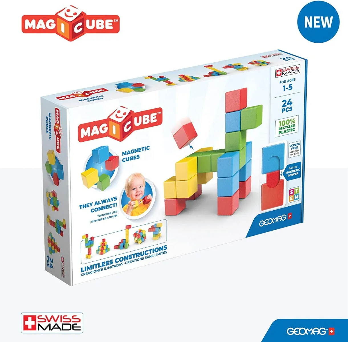 Geomag 068 MagiCube Full Color Eco Try me 24 pcs Wise - Kids Toys