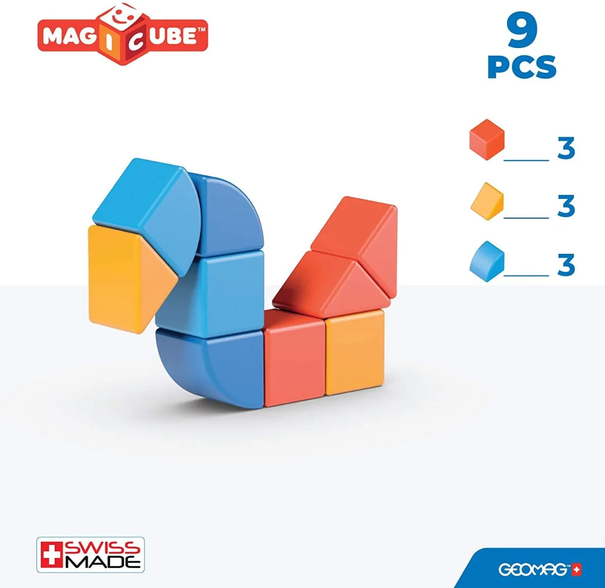 Geomag 201 MagiCube 3 Shapes Eco Animals 9 pcs Wise - Kids Toys