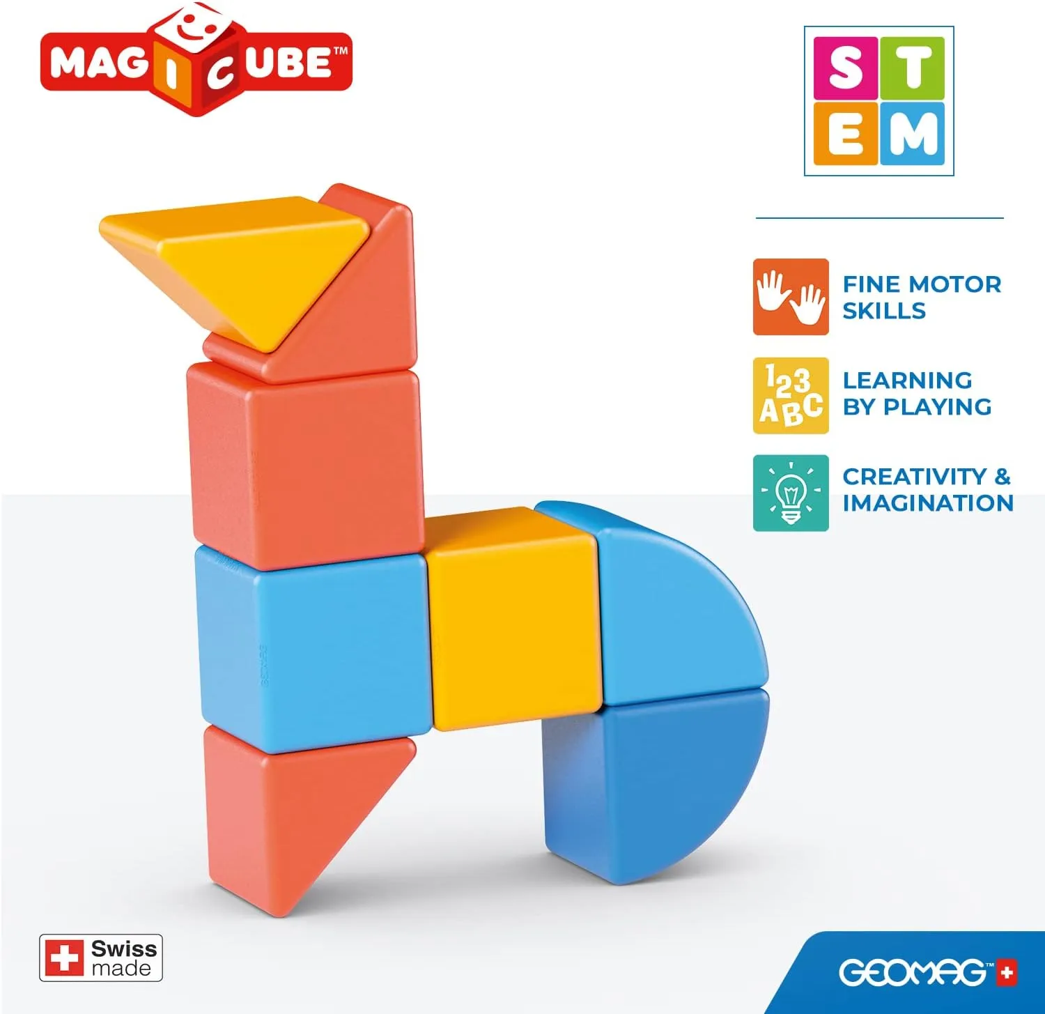 Geomag 208 MagiCube 3 Shapes - Animal Wise - Kids Toys