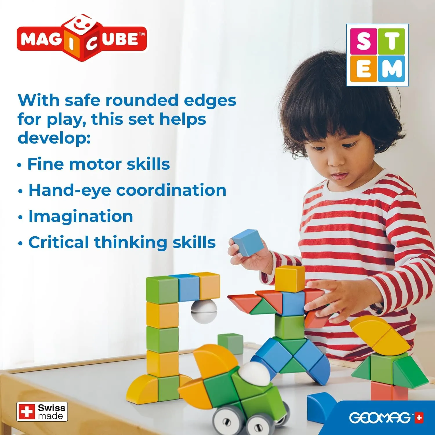 Geomag 208 MagiCube 3 Shapes - Animal Wise - Kids Toys