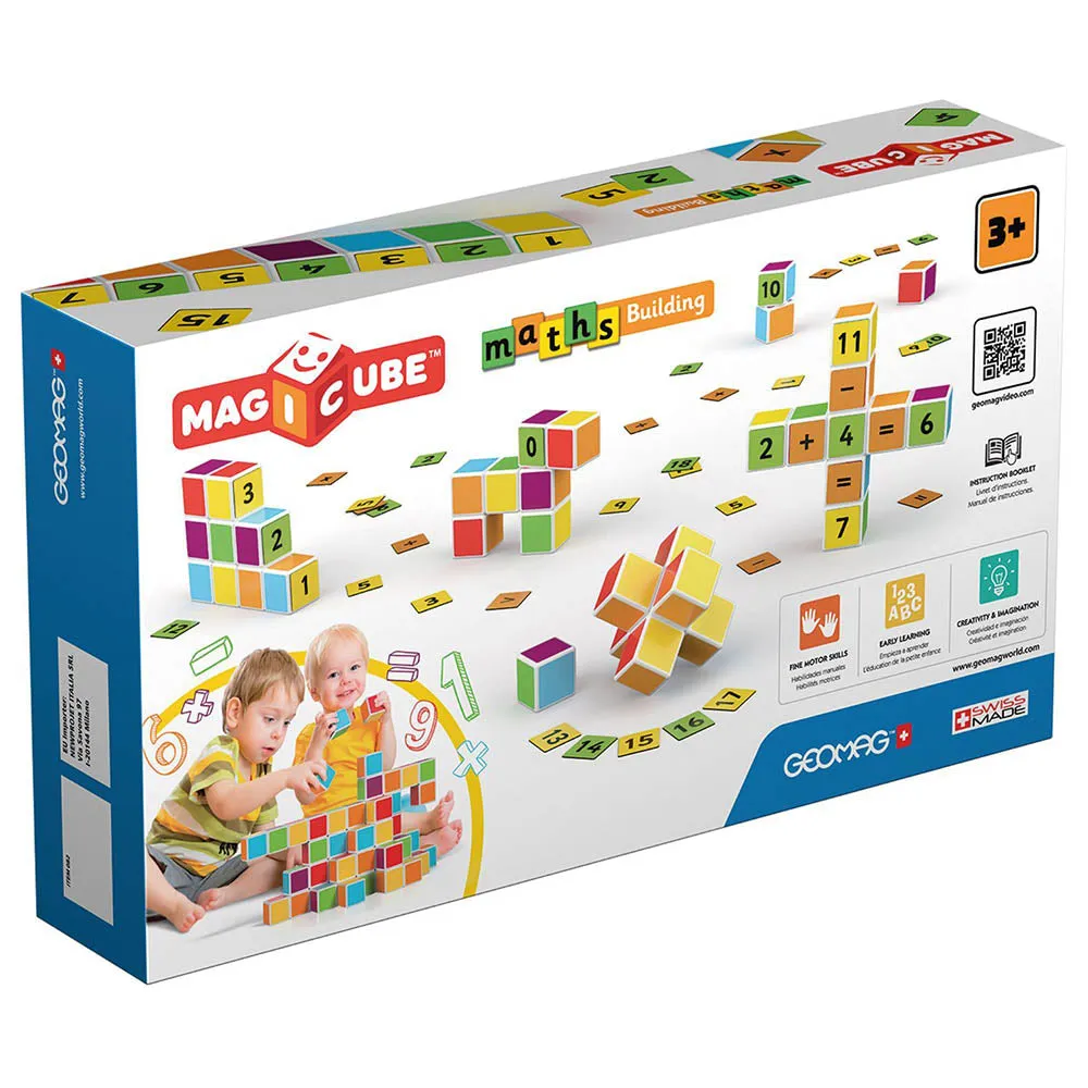 Geomag 256 Magicube Math Building Recycled Clips 55 pcs Wise - Kids Toys