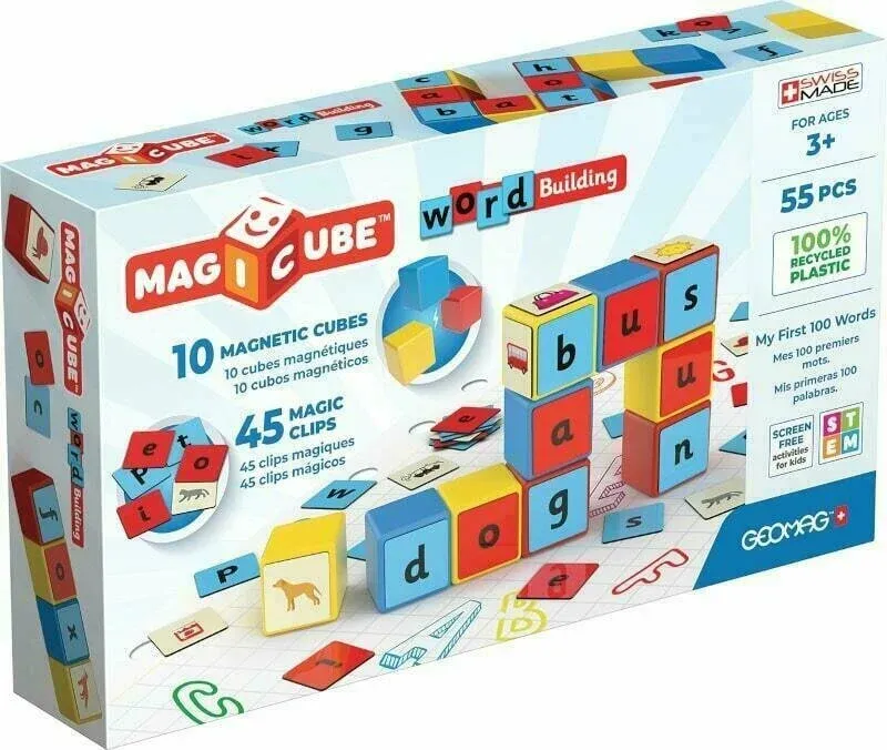 Geomag 258 Magicube Word Building EU Recycled Clips 55 pcs Wise - Kids Toys