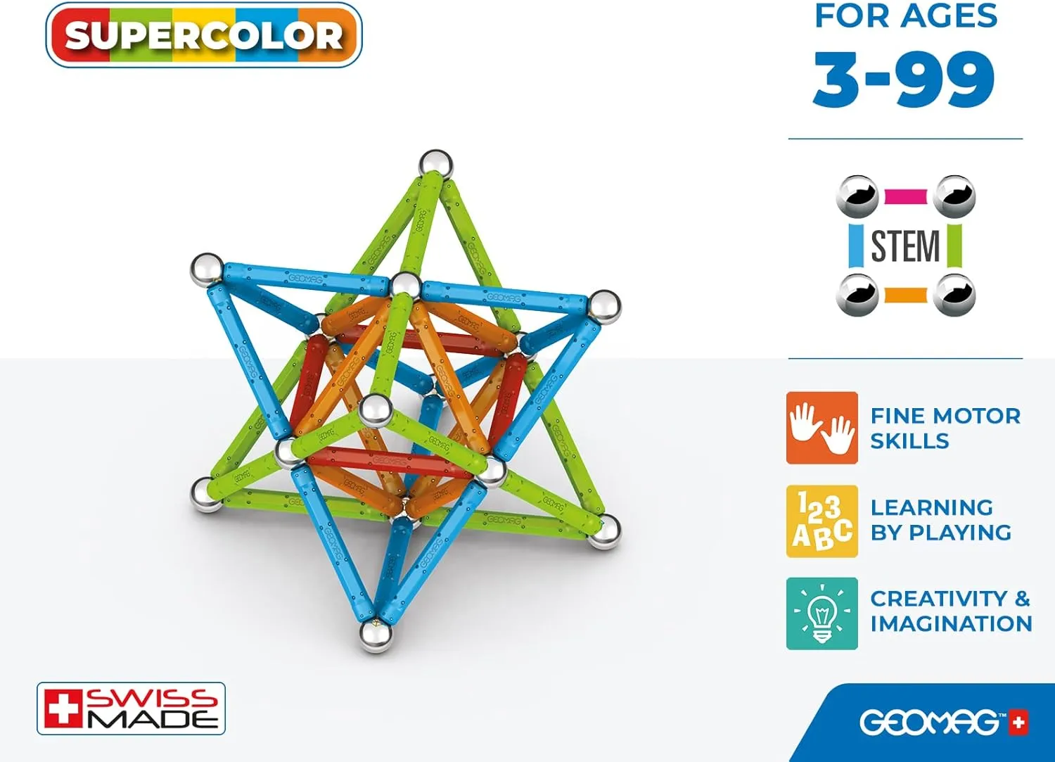 Geomag 385 Geomag Supercolor Recycle - 93pcs Wise - Kids Toys