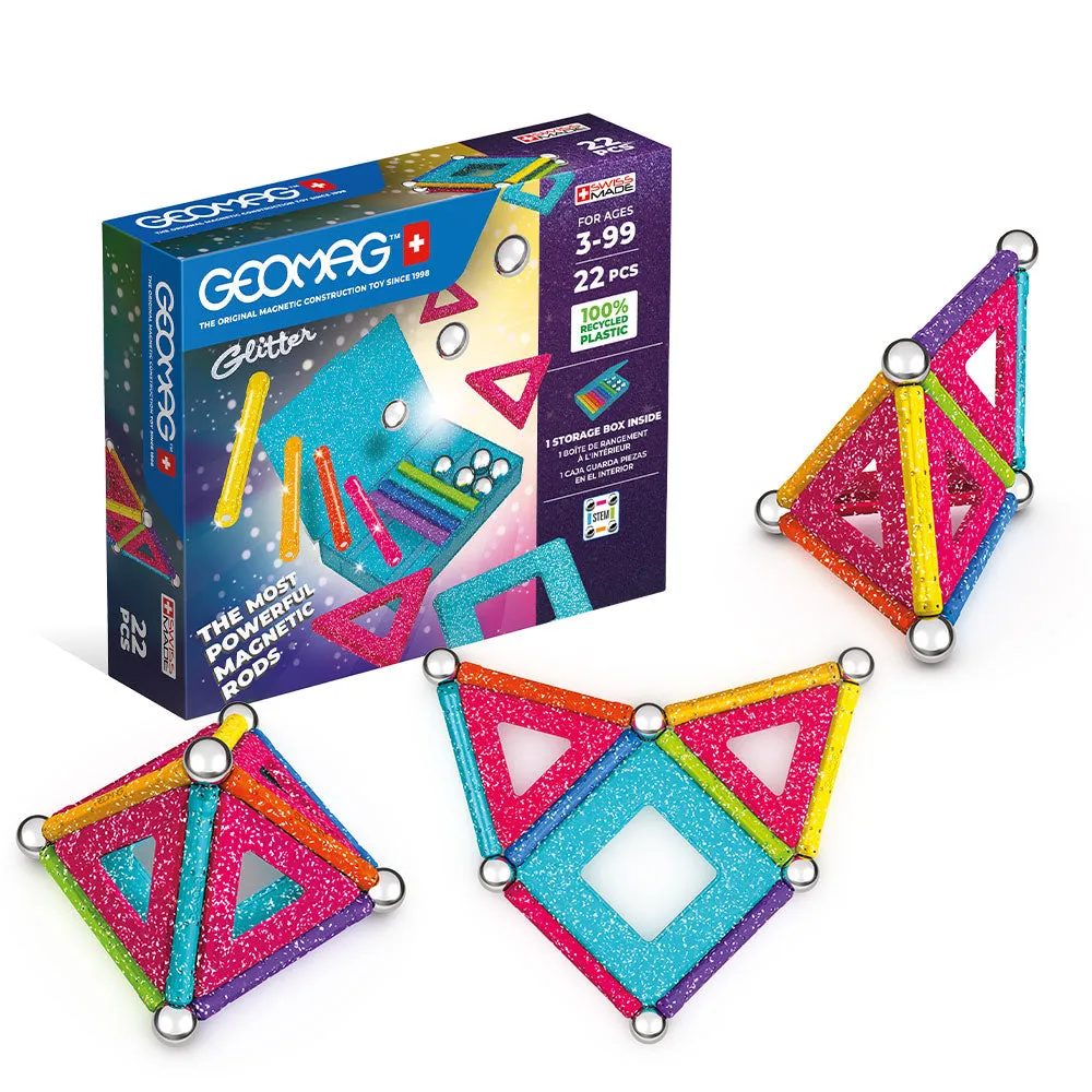 Geomag 534 Glitter Panels Recycled 22 pcs Wise - Kids Toys