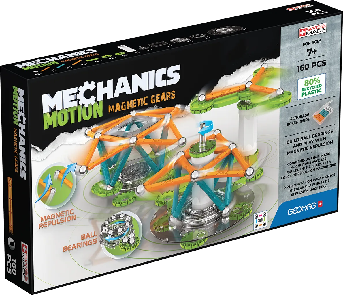 Geomag 768 Mechanics Motion Magnetic Gears 160 pcs Wise - Kids Toys