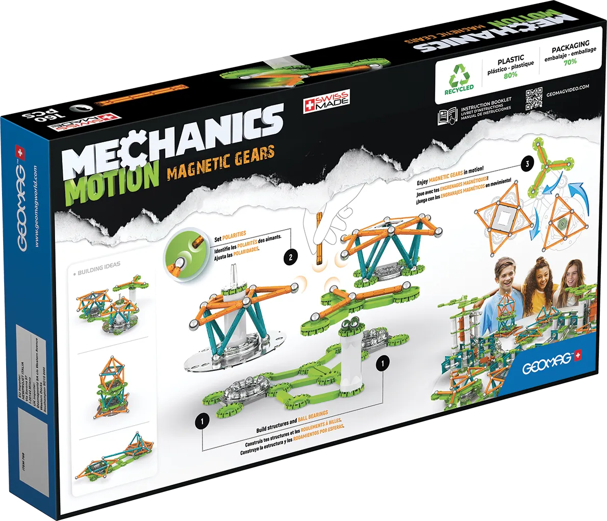 Geomag 768 Mechanics Motion Magnetic Gears 160 pcs Wise - Kids Toys
