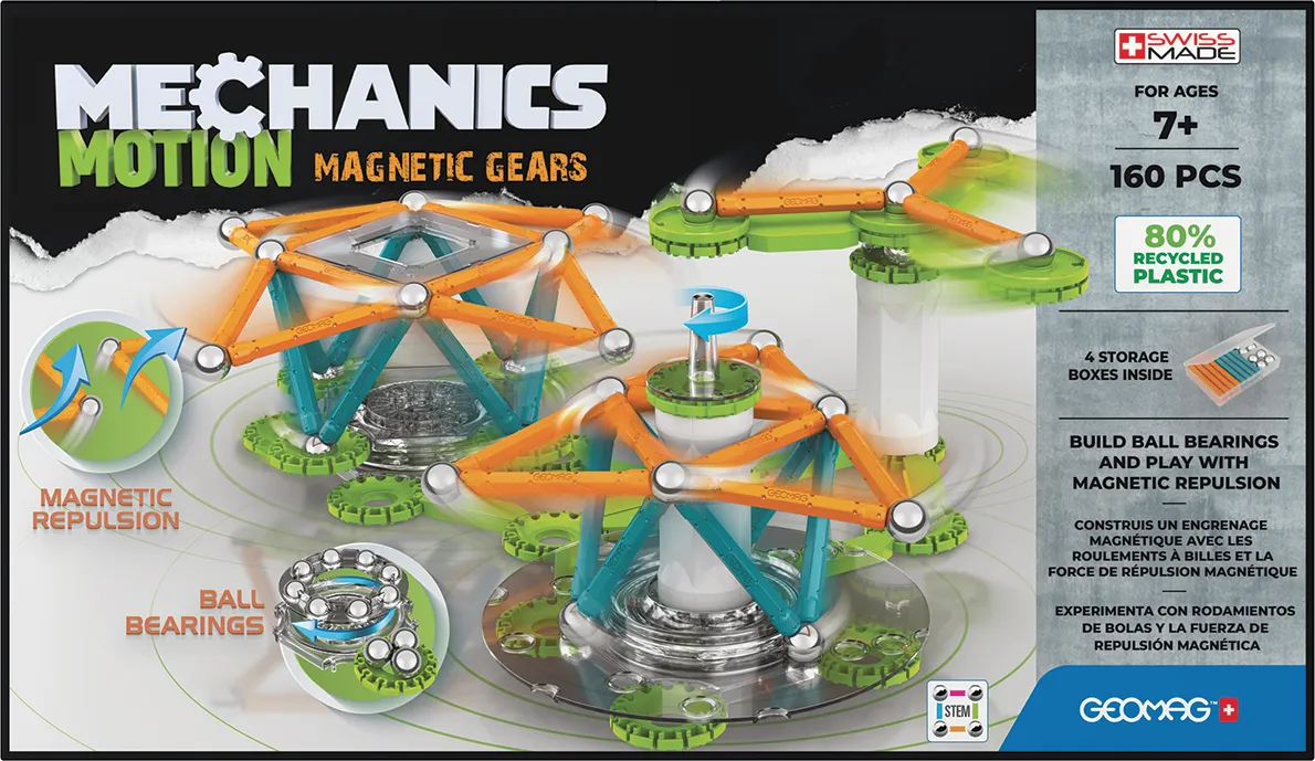 Geomag 768 Mechanics Motion Magnetic Gears 160 pcs Wise - Kids Toys