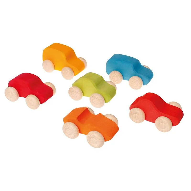 Grimm's | Coloured Wooden Cars | 6 Pieces
