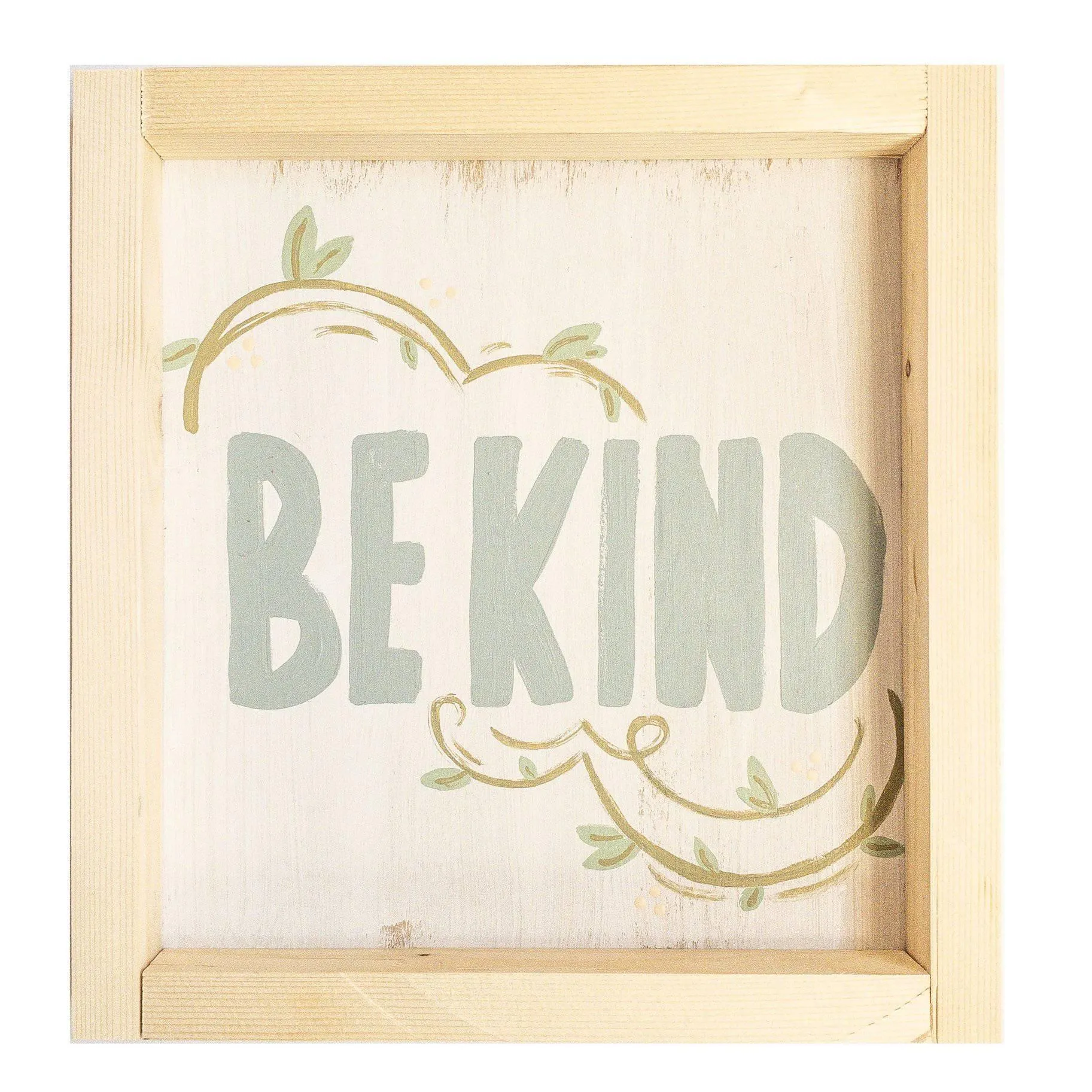 Hand Made Wooden Sign Be Kind Blue
