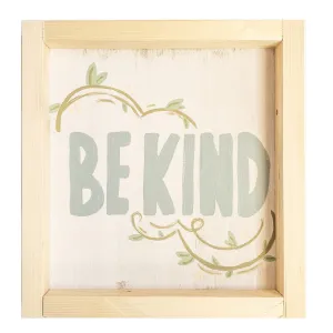 Hand Made Wooden Sign Be Kind Blue