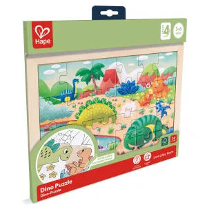 Hape Dino Double-Sided Coloring Jigsaw Puzzle - 24 pc