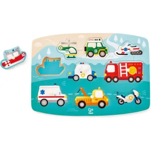 Hape Emergency Services 10pc Wooden Peg Puzzle