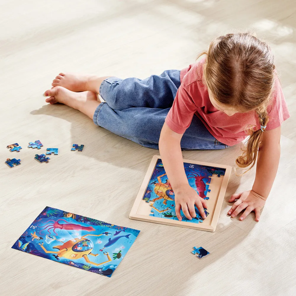 Hape Ocean Rescue 48pc Double-Sided Coloring Jigsaw Puzzle