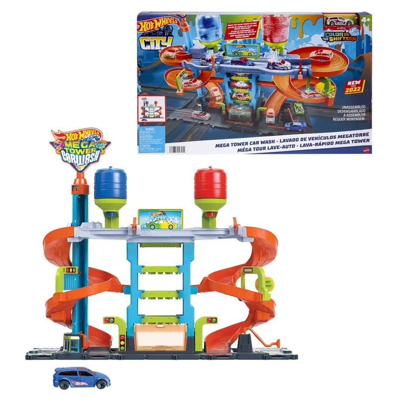 Hot Wheels City MEGA Tower Car Wash Playset