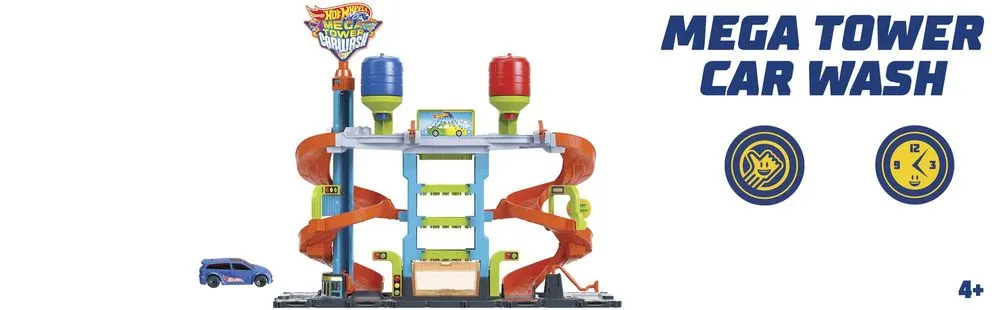 Hot Wheels City MEGA Tower Car Wash Playset