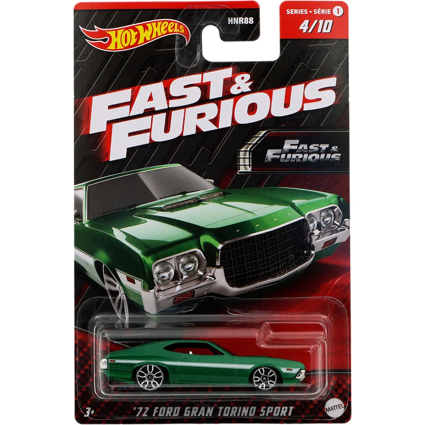 Hot Wheels Fast & Furious Themed Vehicle 4/10 '72 Ford Gran Torino Sport