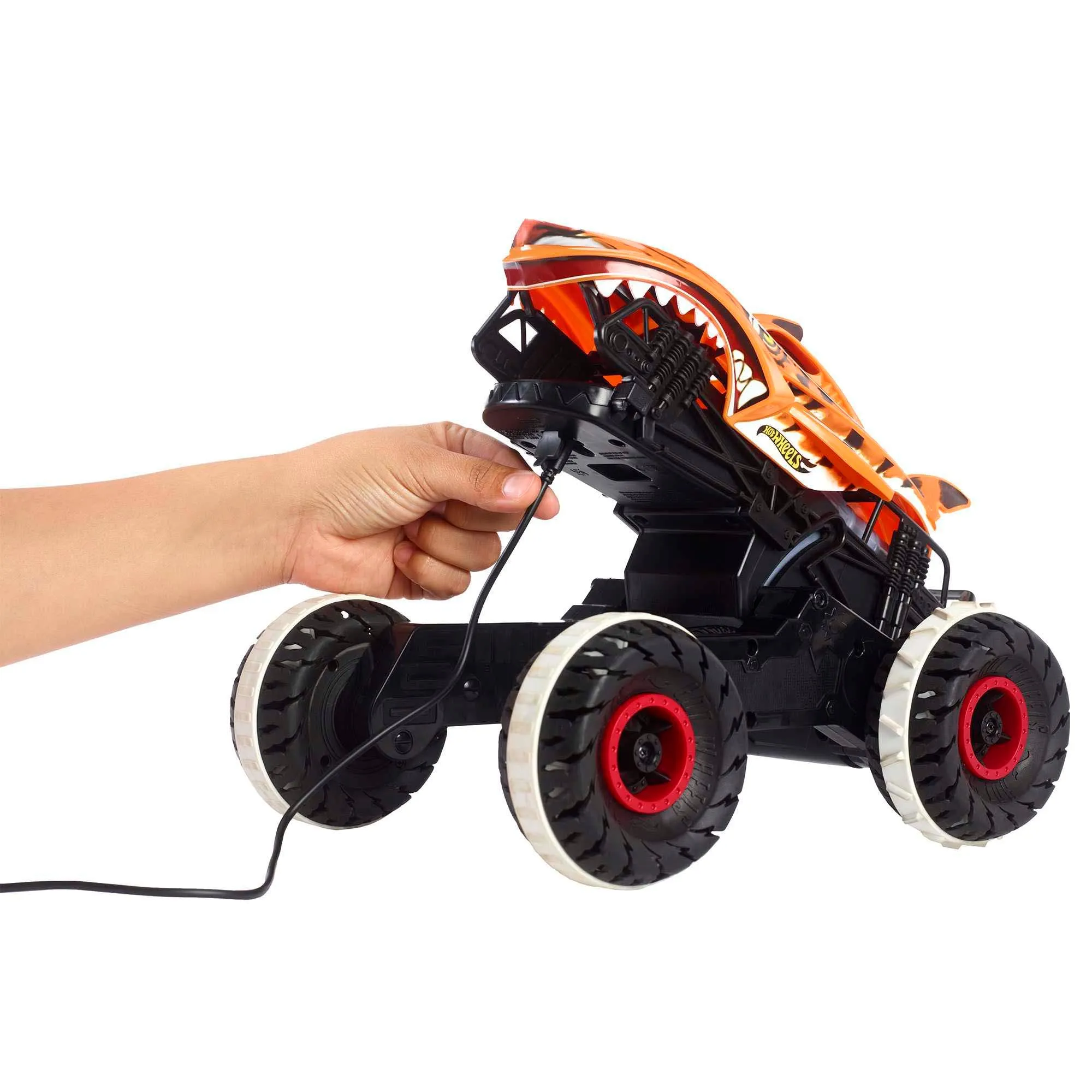 Hot Wheels Monster Trucks 1:15 Remote Control Hw Unstoppable Tiger Shark