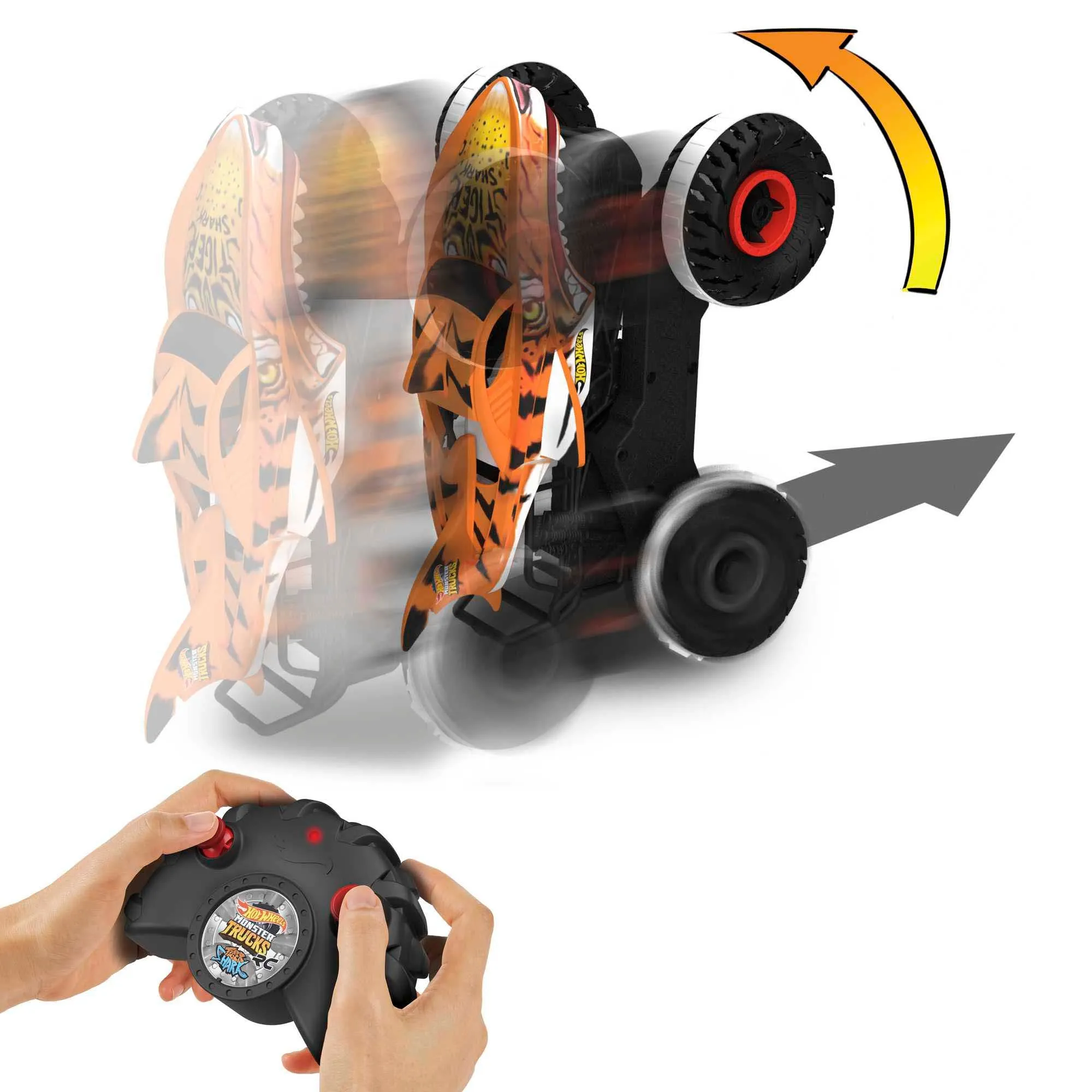 Hot Wheels Monster Trucks 1:15 Remote Control Hw Unstoppable Tiger Shark