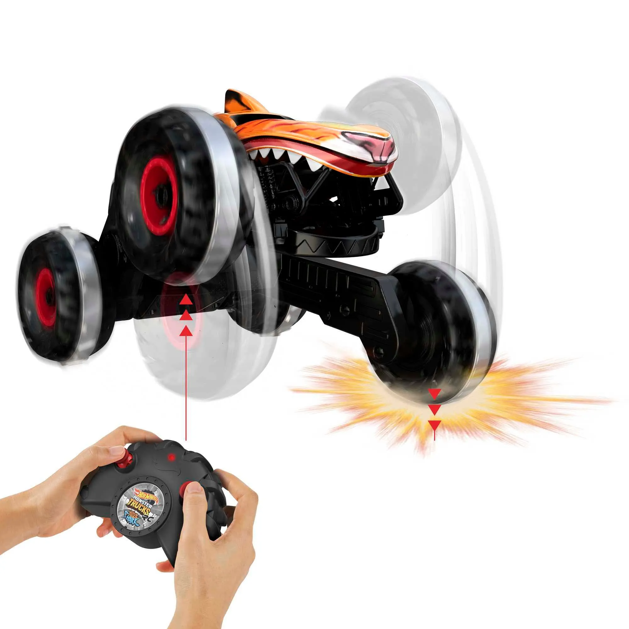 Hot Wheels Monster Trucks 1:15 Remote Control Hw Unstoppable Tiger Shark