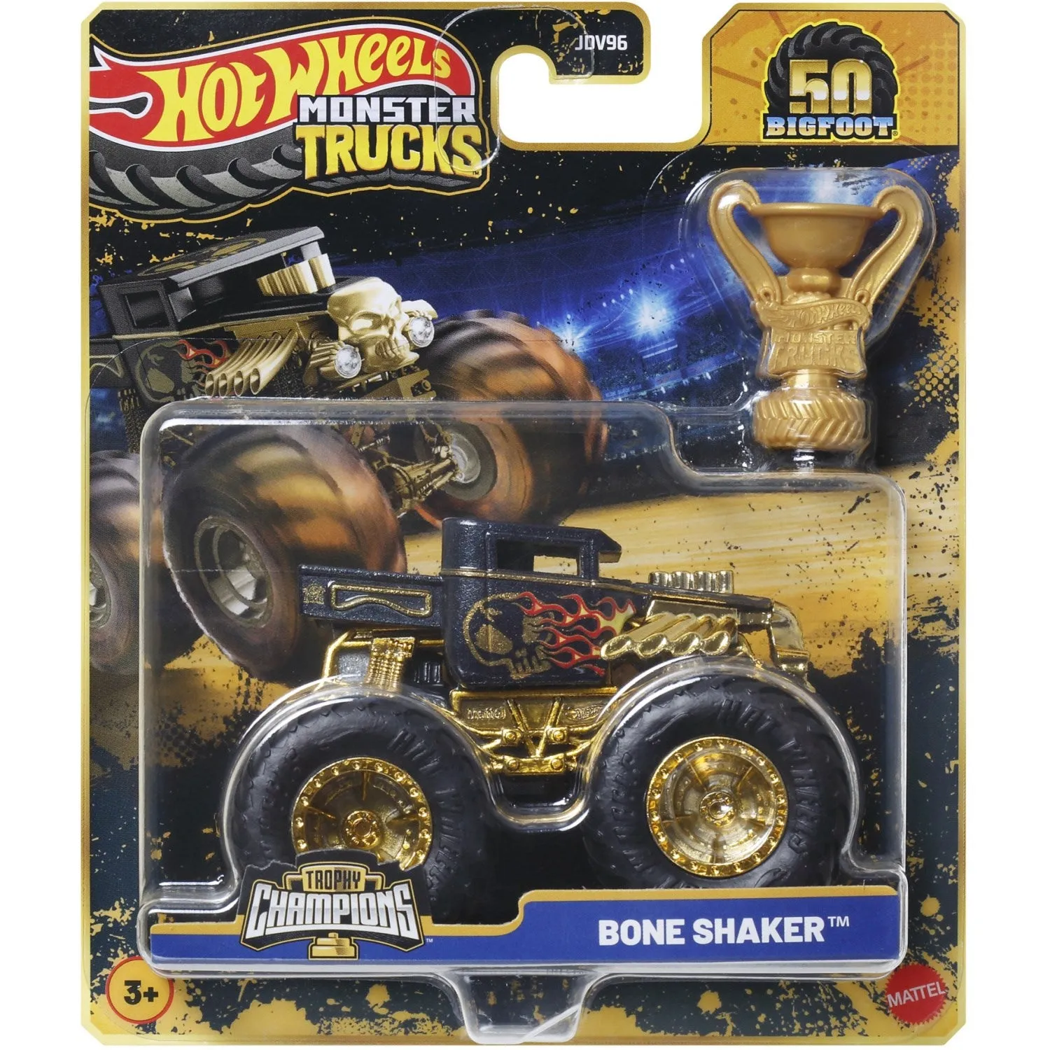 Hot Wheels Monster Trucks Bigfoot Trophy Champions Bone Shaker