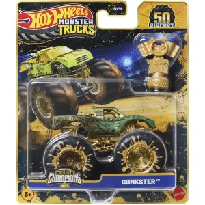 Hot Wheels Monster Trucks Bigfoot Trophy Champions Gunkster