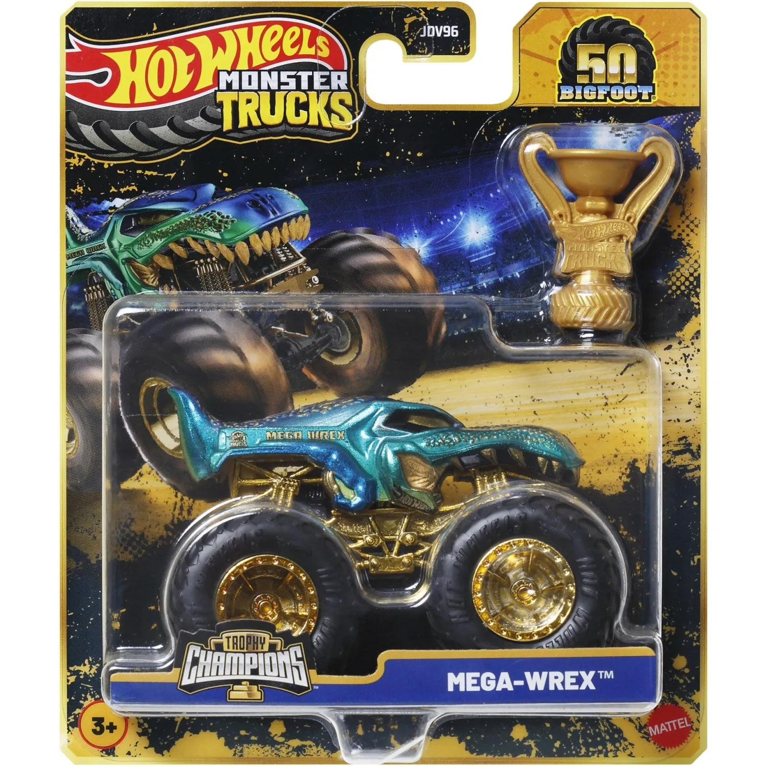 Hot Wheels Monster Trucks Bigfoot Trophy Champions Mega-Wrex