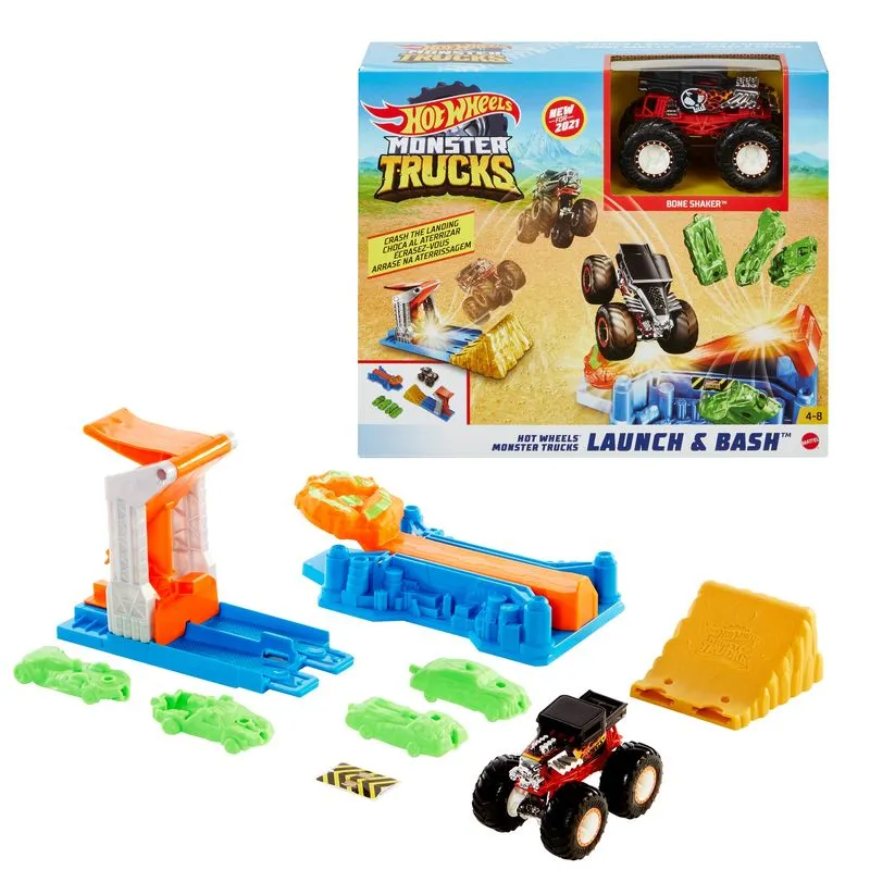 Hot Wheels Monster Trucks Launch & Bash Play Set