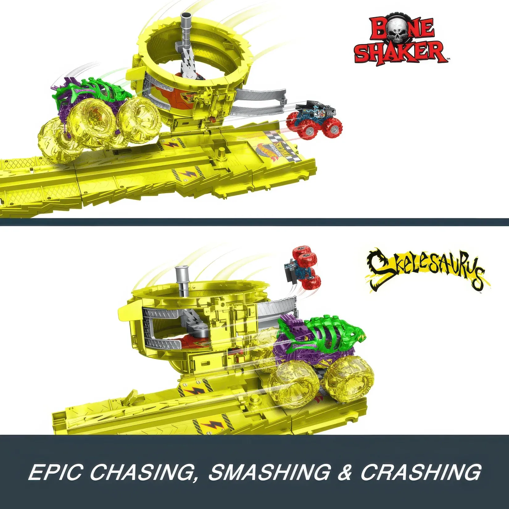 Hot Wheels Monster Trucks Power Smashers Charge & Chase Challenge