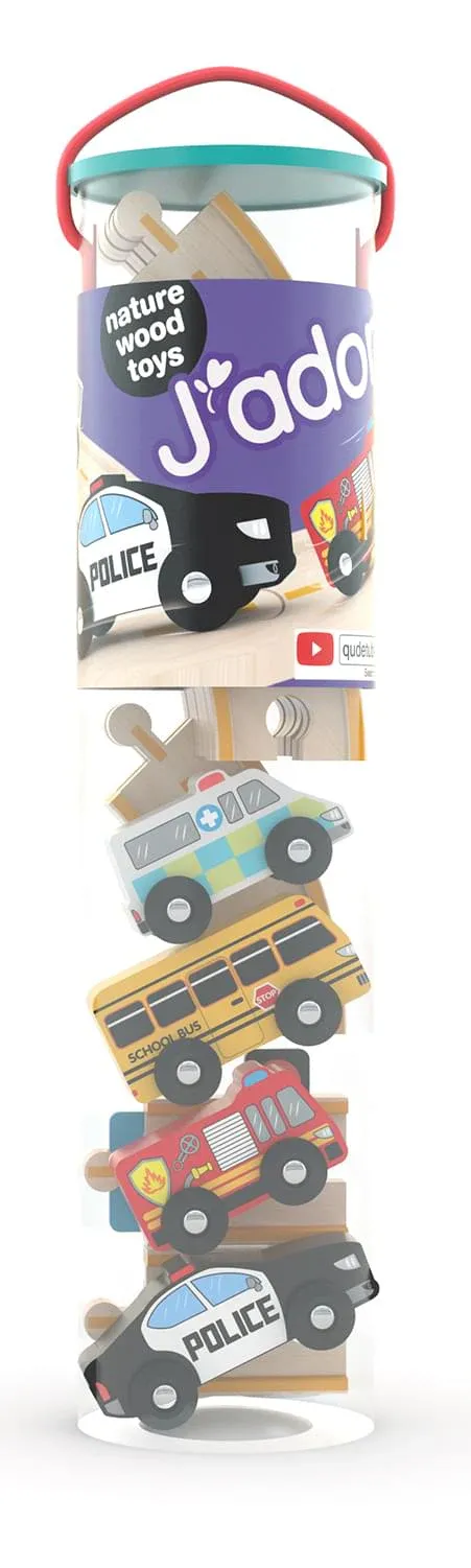 J'Adore Grand Tube Wooden City Vehicles