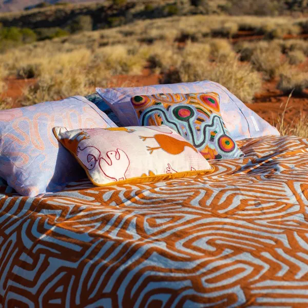 Kip and Co x Ernabella Arts | Ngayuku Ngura Embroidered Cushion LAST ONE!