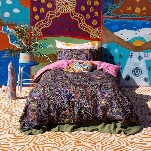 Kip and Co x Ernabella Arts | Ngayuku Ngura Embroidered Cushion LAST ONE!