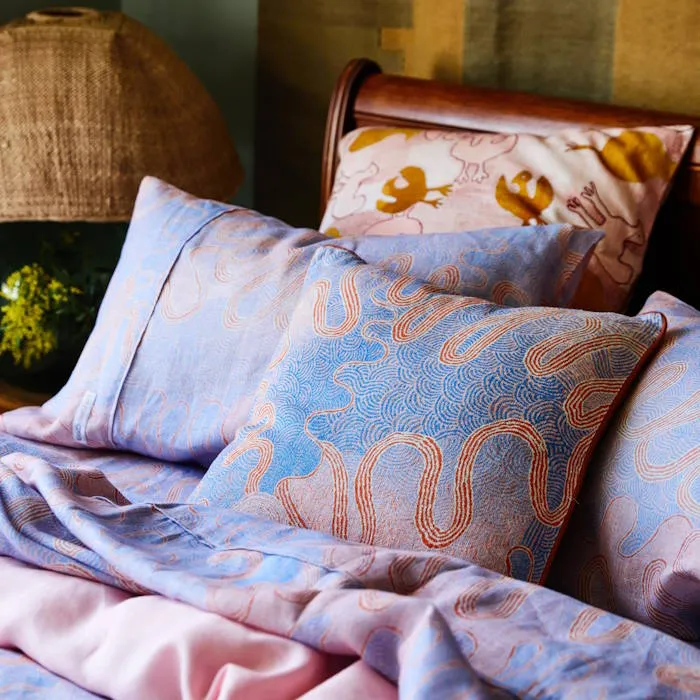 Kip and Co x Ernabella Arts | Tjulpu Kulunypa Linen European Pillowcases 2P Set