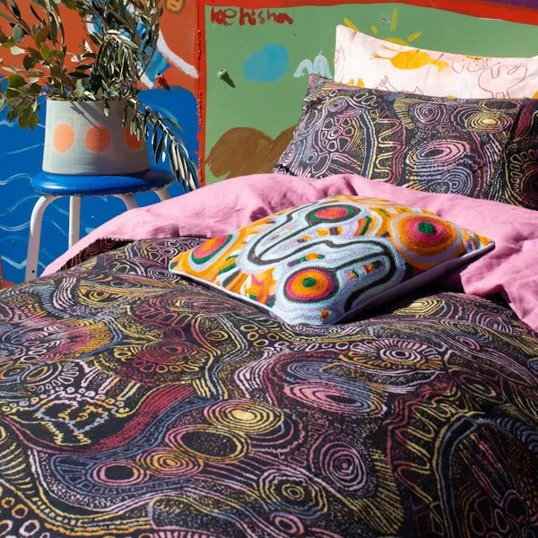 Kip and Co x Ernabella Arts | Tjulpu Kulunypa Linen European Pillowcases 2P Set