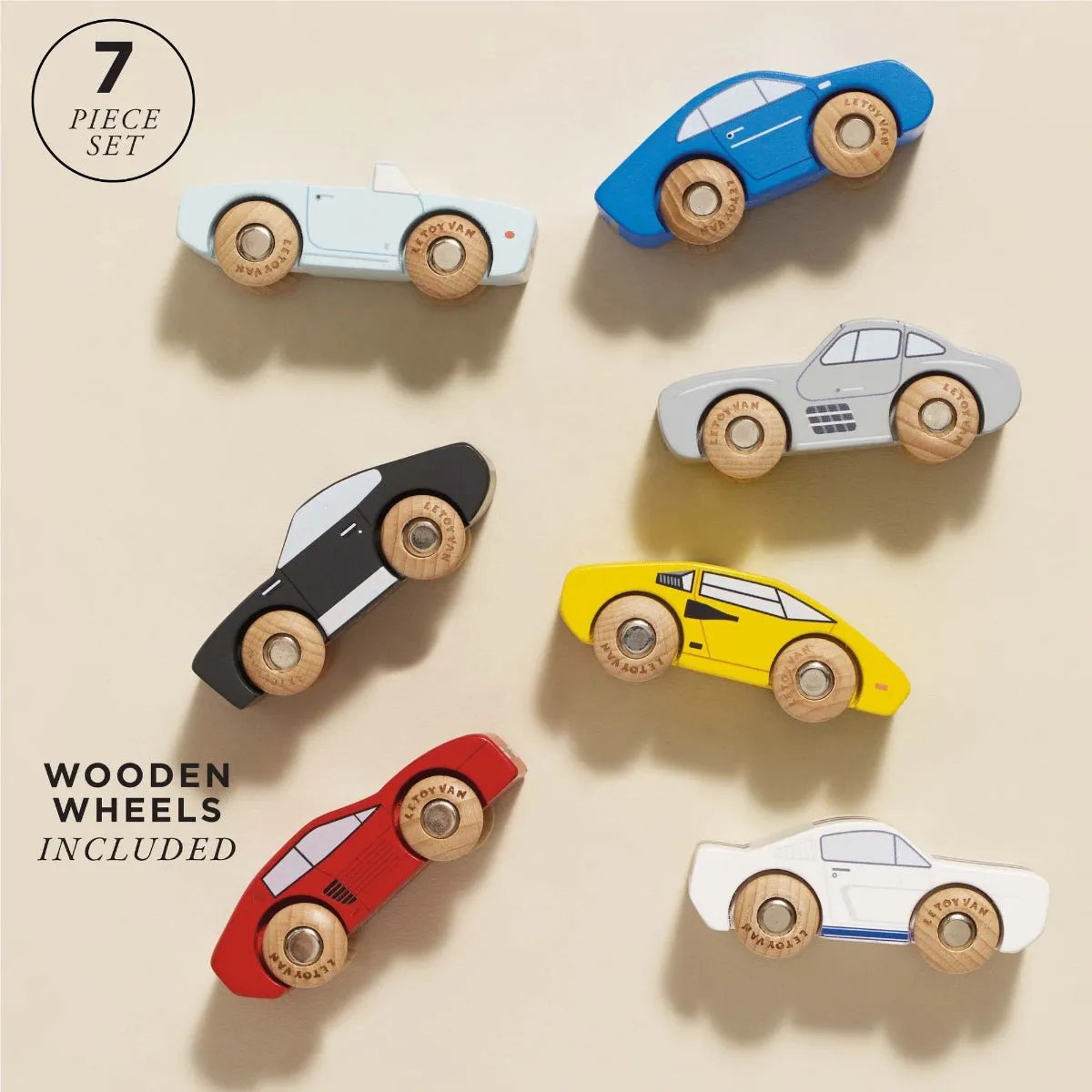 Le Toy Van Wooden Sports Cars (7pcs)
