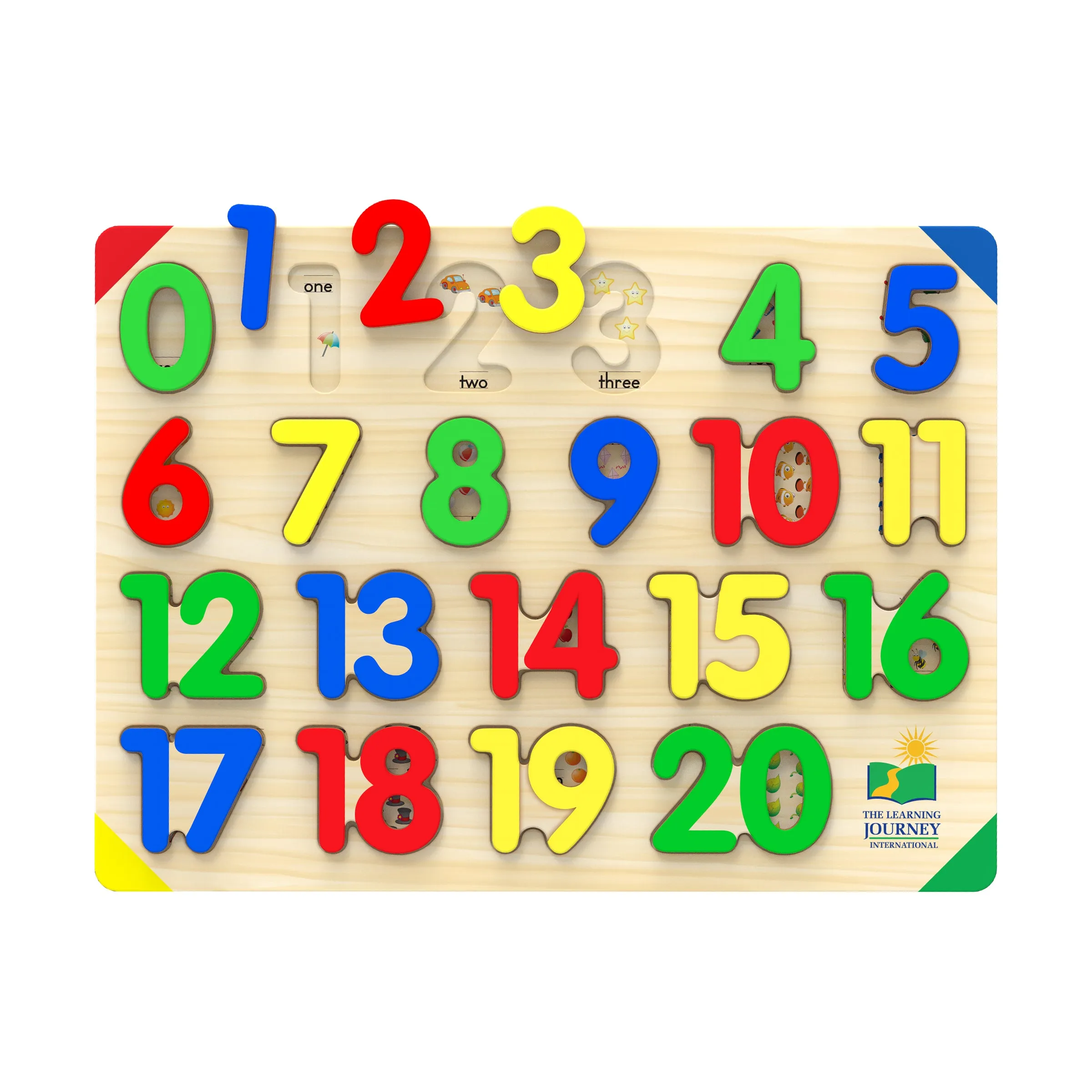 Lift & Learn Colorful Numbers Tray Puzzle - 21 pcs