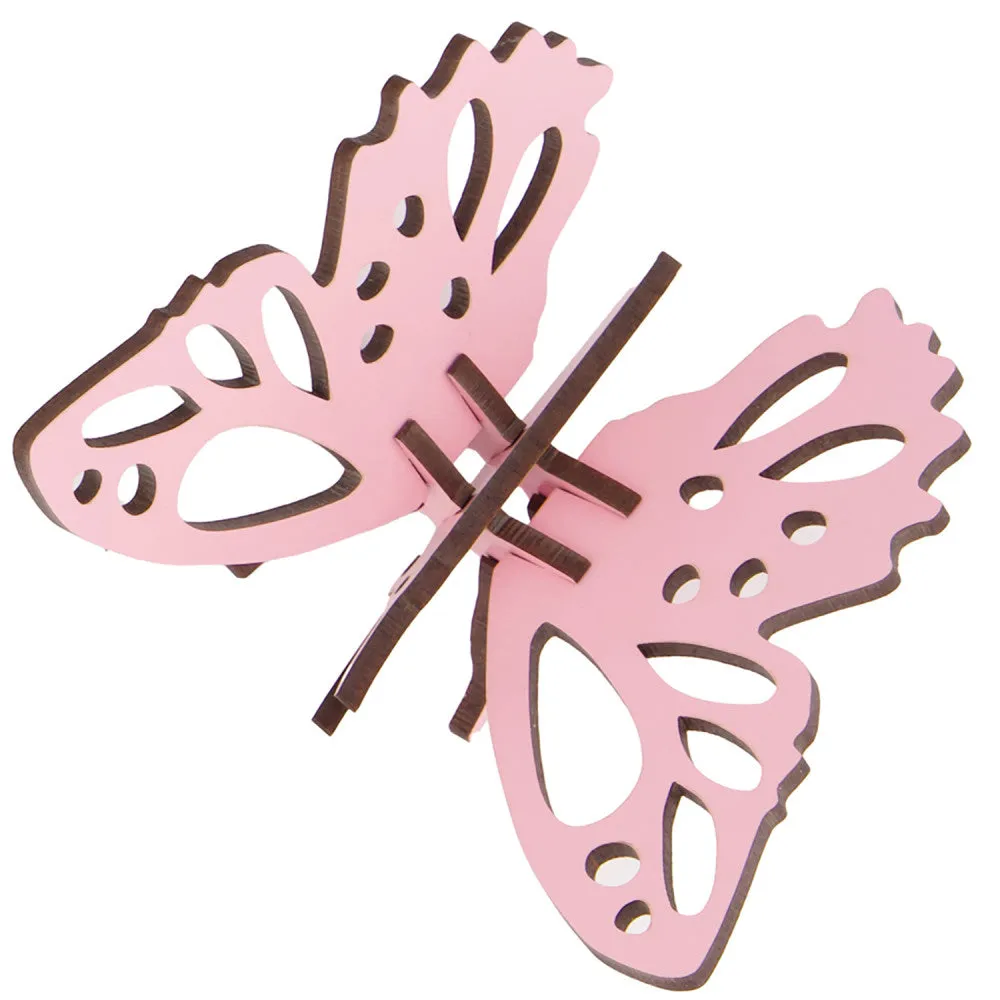Little & Wood: Butterfly Bliss - Pink 3D Wooden Puzzle Kit