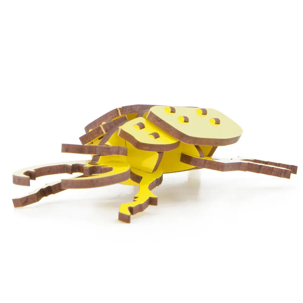 Little & Wood: Buzzing Beetle 3D Wooden Puzzle Kit - Yellow