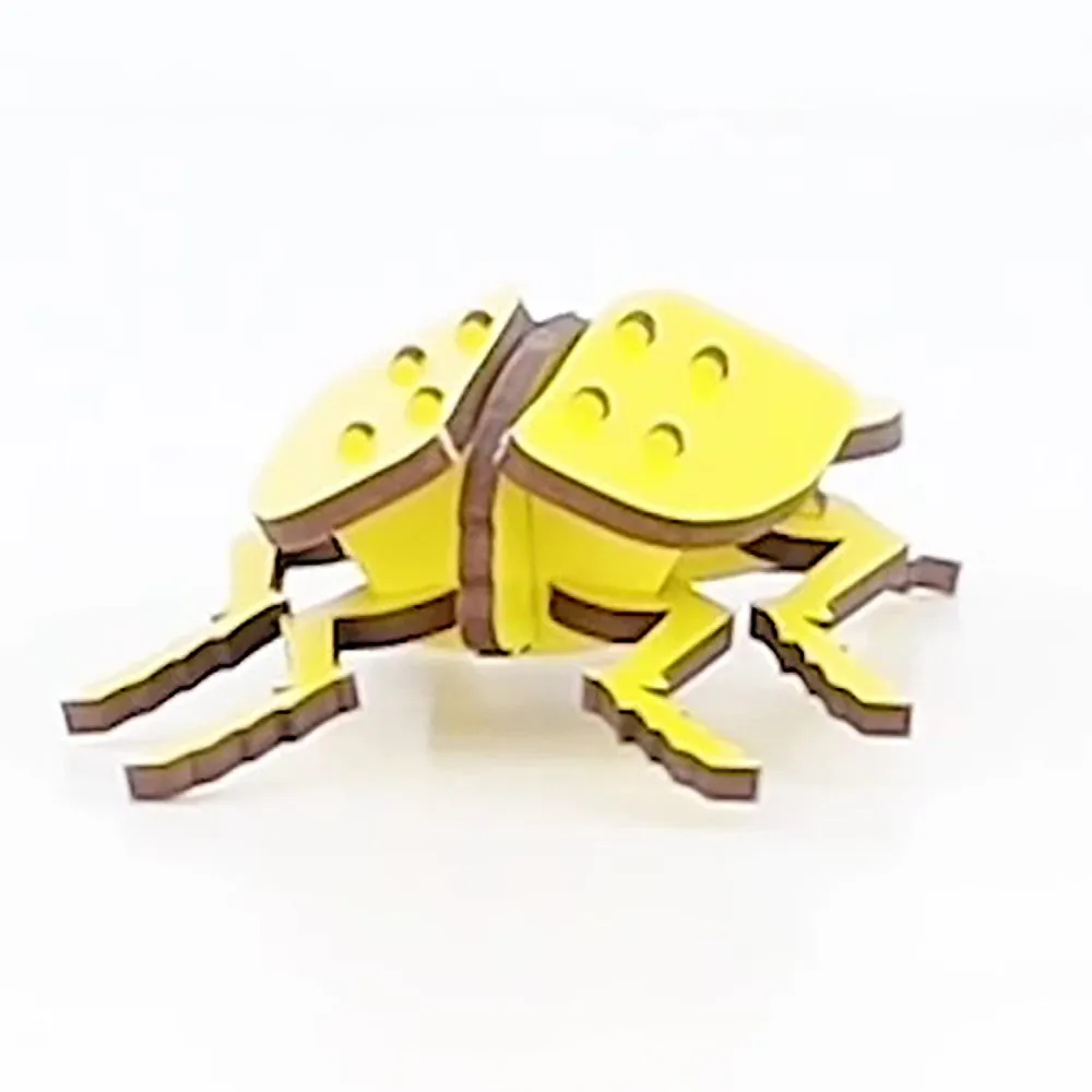 Little & Wood: Buzzing Beetle 3D Wooden Puzzle Kit - Yellow