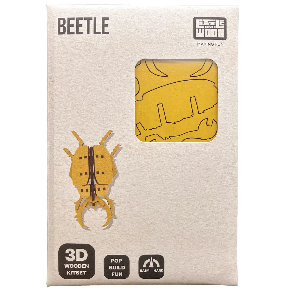 Little & Wood: Buzzing Beetle 3D Wooden Puzzle Kit - Yellow