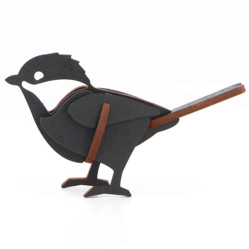 Little & Wood Chickadee 3D Wooden Puzzle Kit - Small Black Model