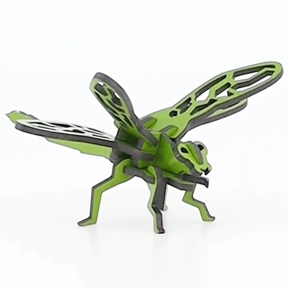 Little & Wood: Dragonfly Woodlet Kit - 3D Puzzle, Green
